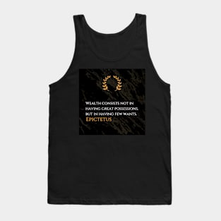 Simplicity and True Wealth: Epictetus's Definition Tank Top